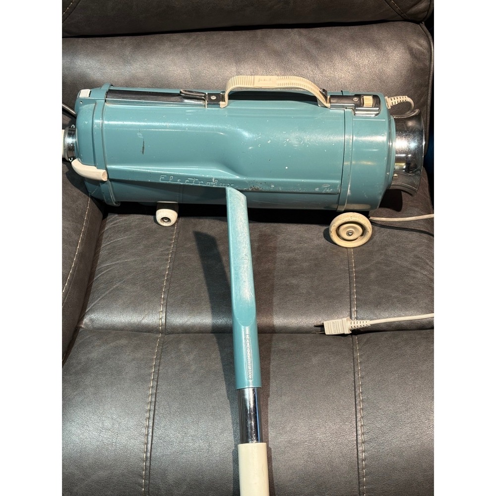 Vintage Electrolux Model G Canister Vacuum Cleaner Turquoise Blue Mid Century